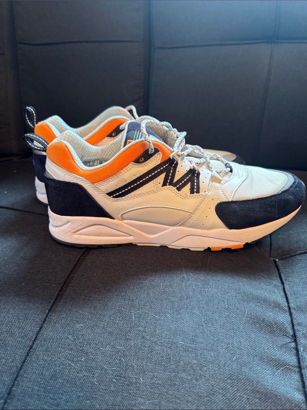 Men's White and Orange Lightweight Sneakers